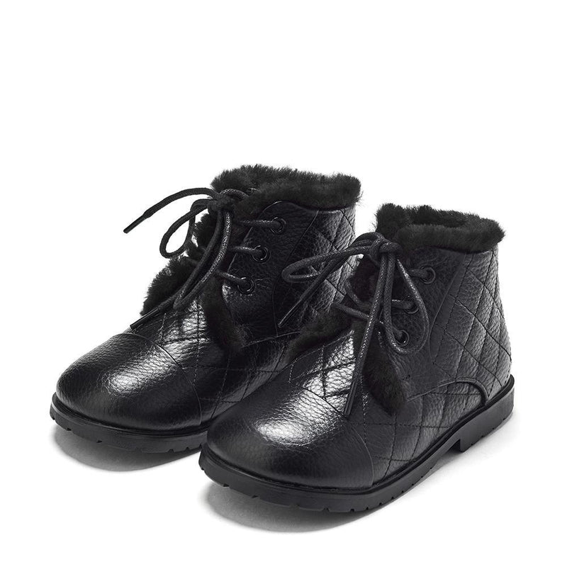 Zoey Quilted Black Boots by Age of Innocence