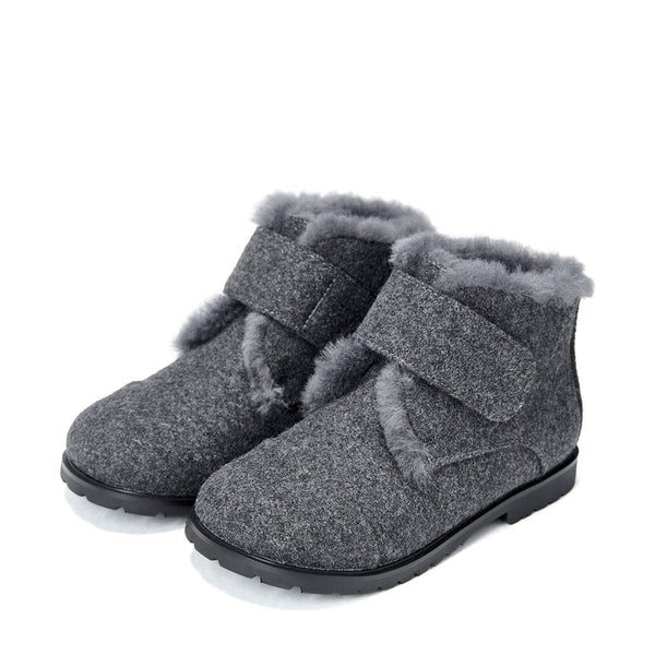 Zoey Wool Dark Grey Boots by Age of Innocence