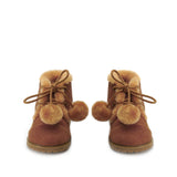 Zoey Pompon Brown Boots by Age of Innocence